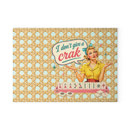 I Don't Give a Crak Mahjong Entertaining Glass Cutting Board - Splash Of Mahj And Color Co.