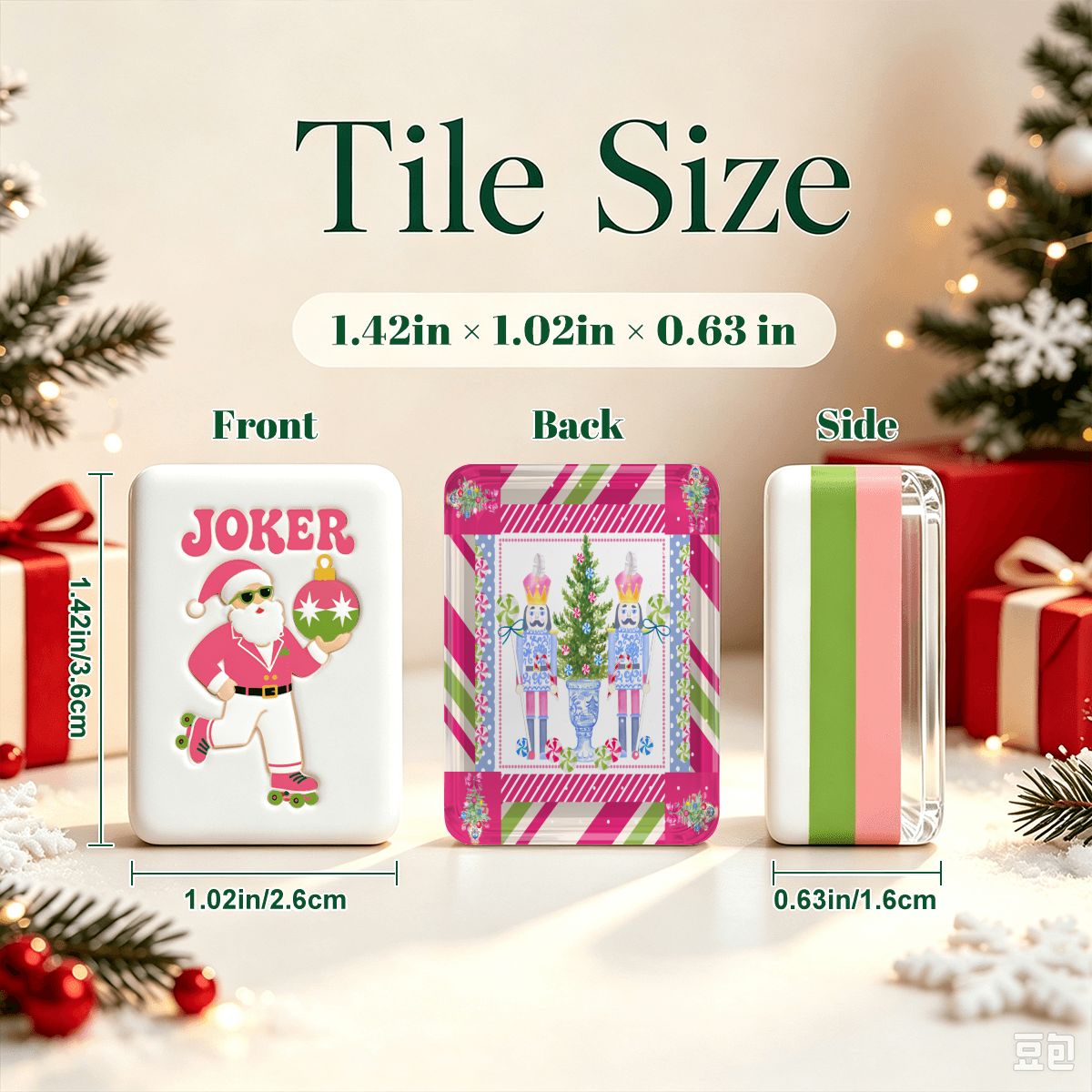 The Preppy Nutcracker  Christmas Mahjong Tiles With Carry Case