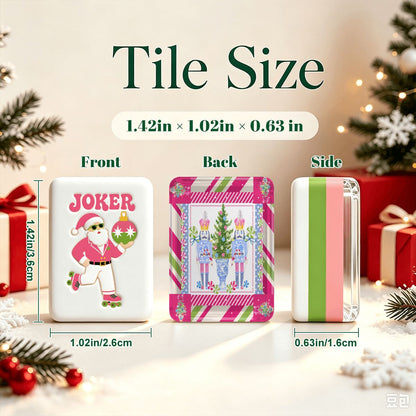 The Preppy Nutcracker  Christmas Mahjong Tiles With Carry Case
