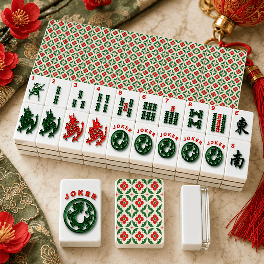 The Bloom - A - Rama Modern Red And Green American Mahjong Tiles - Splash of Color Co.