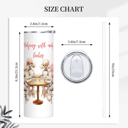 Funny Mahjong Poodle Dogs, Mahjong With Mahj Ladies Tumbler Cup - Splash of Color Co.