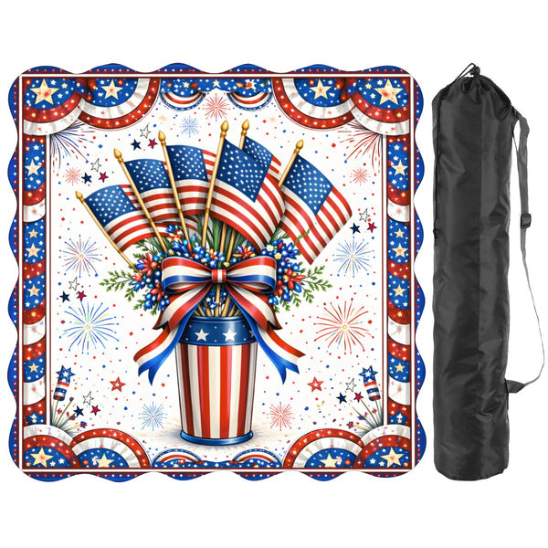 All American Pie USA Patriotic Scalloped Mahjong - Splash of Color Co.