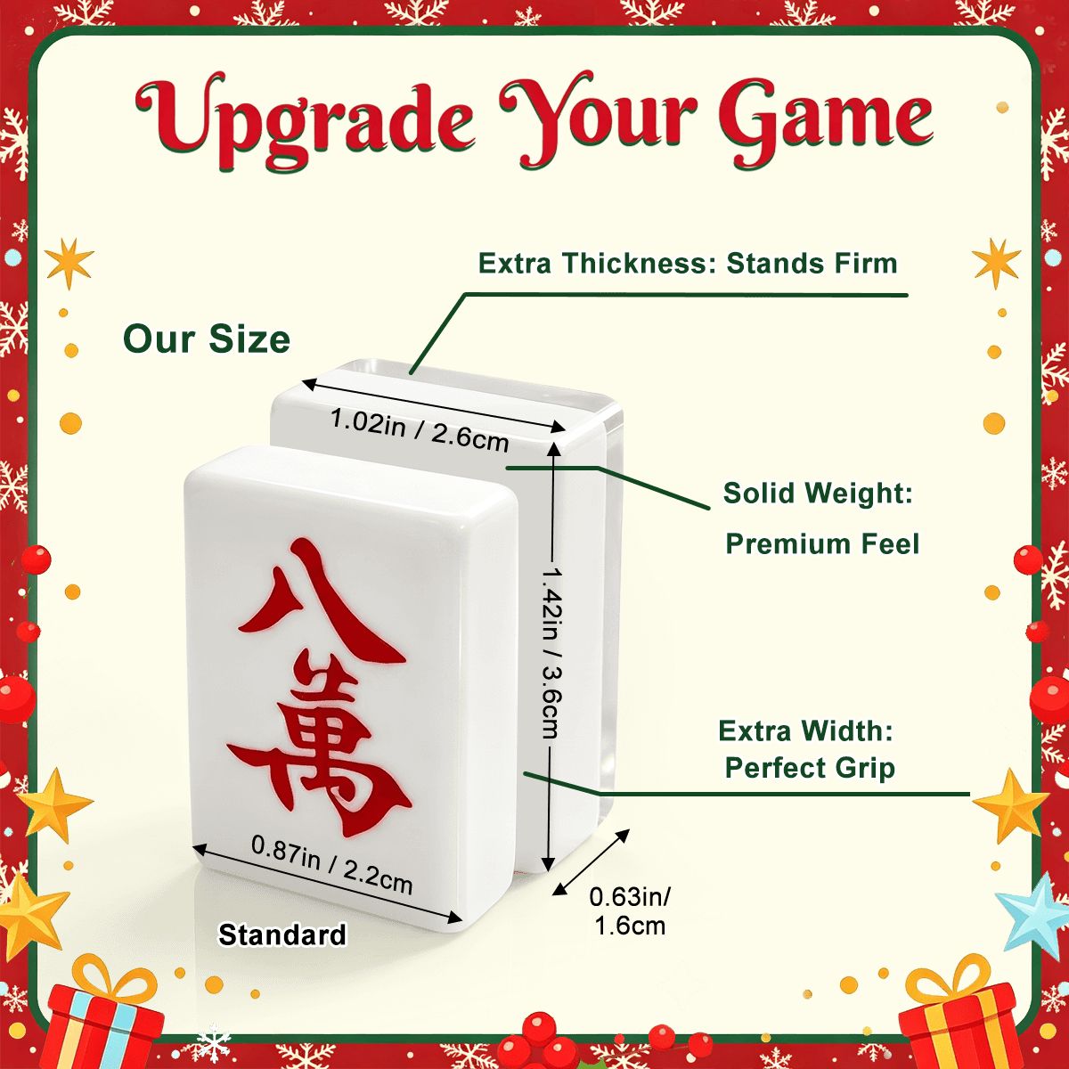 Classic Old Time Santa Traditional Christmas Mahjong Tiles And Carry Case - Splash Of Mahj And Color Co.