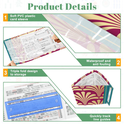 Art Deco Burgandy Wine 4 Mahjong Card Holder with Line Finder - Splash of Color Co.