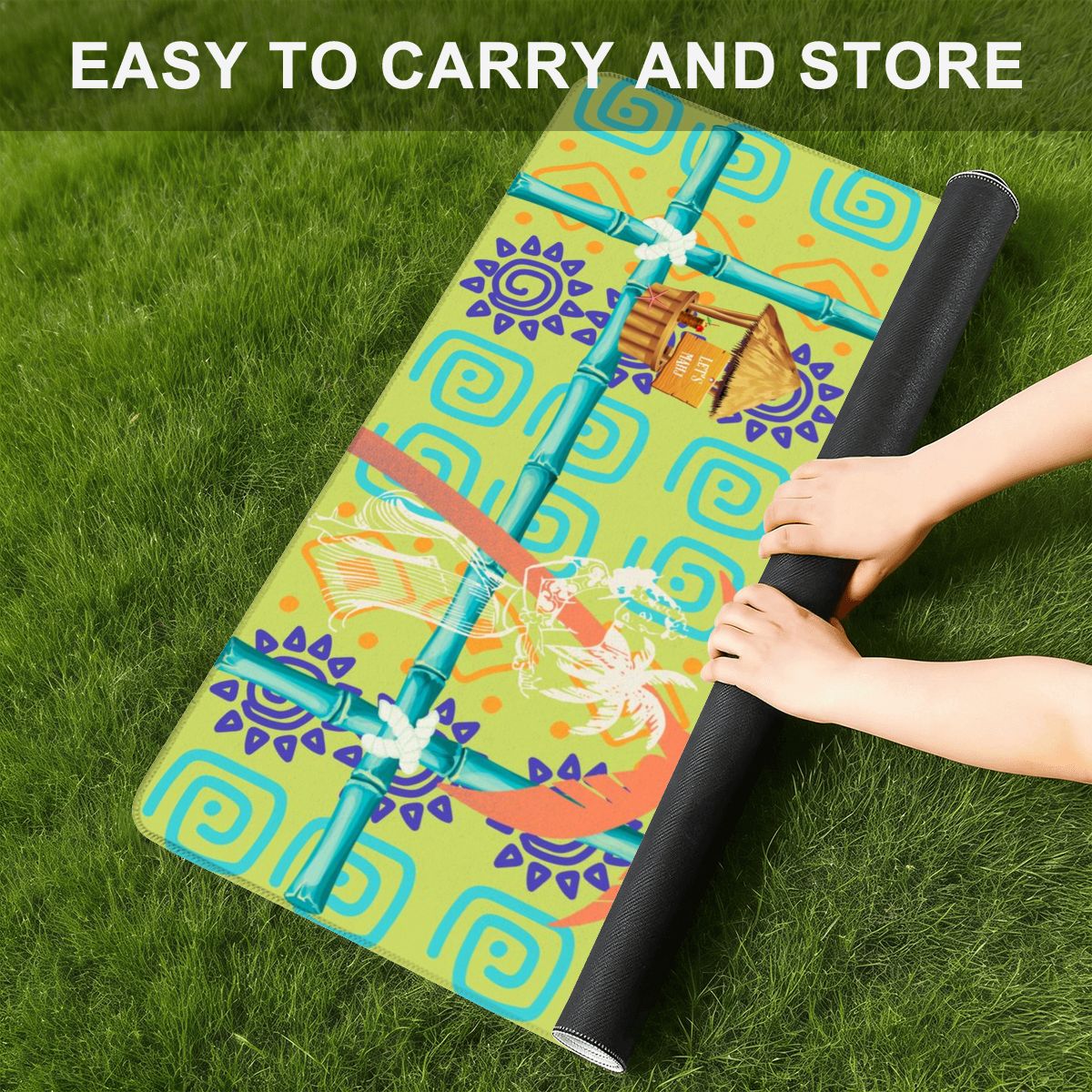 Aloha Polynesian Mini Travel Mahjong Mat (Ship Rolled up)