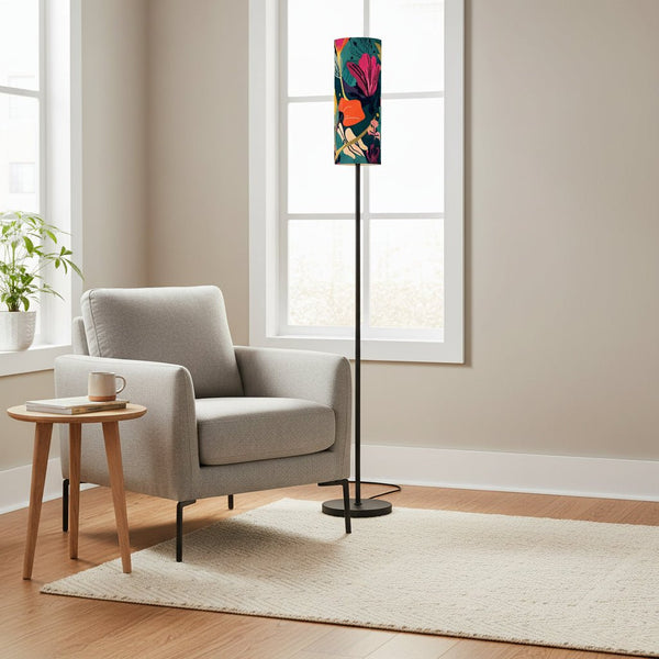 Grand Bohemian Orange, Teal, Yellow, Fuchsia Modern Floor Lamp - Splash of Color Co.