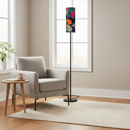 Grand Bohemian Orange, Teal, Yellow, Fuchsia Modern Floor Lamp - Splash of Color Co.