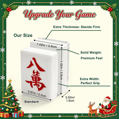 Starry Brite Traditional Holiday Playful Workshop Christmas Mahjong Tiles And Carry Case