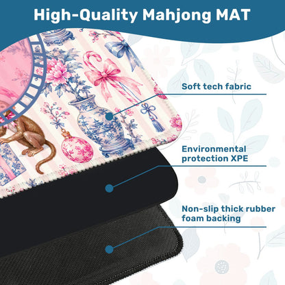 Monkey Elves Chinoiserie Holiday Mahjong Mat