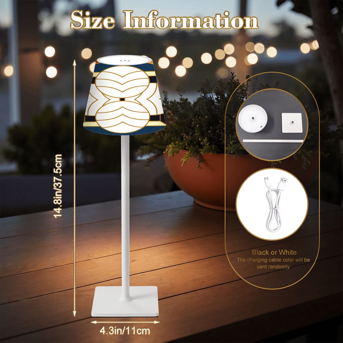 Art Deco Modern Geometric Mahjong LED Cordless Table Lamp - Splash of Color Co.