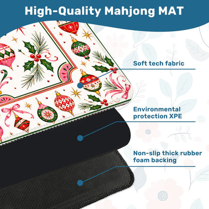 Shiny Brite Vintage Christmas Ornaments Mahjong Holiday Mat