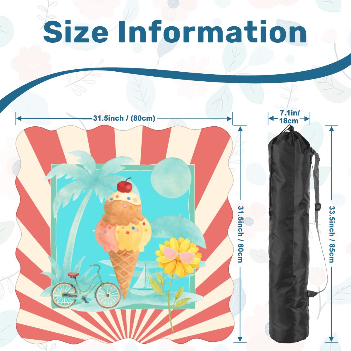 Summer Time Summer Time Scalloped Mahjong Mat - Splash of Color Co.