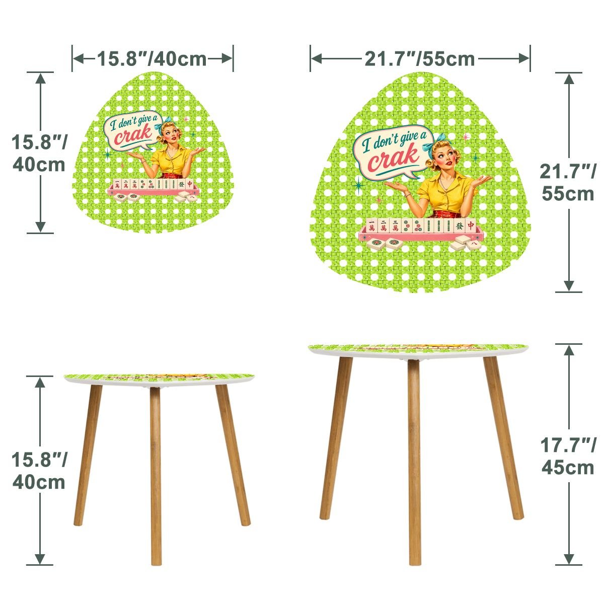 Funny Mahjong Nesting Tables, I Don't Give A Crak - Splash Of Mahj And Color Co.
