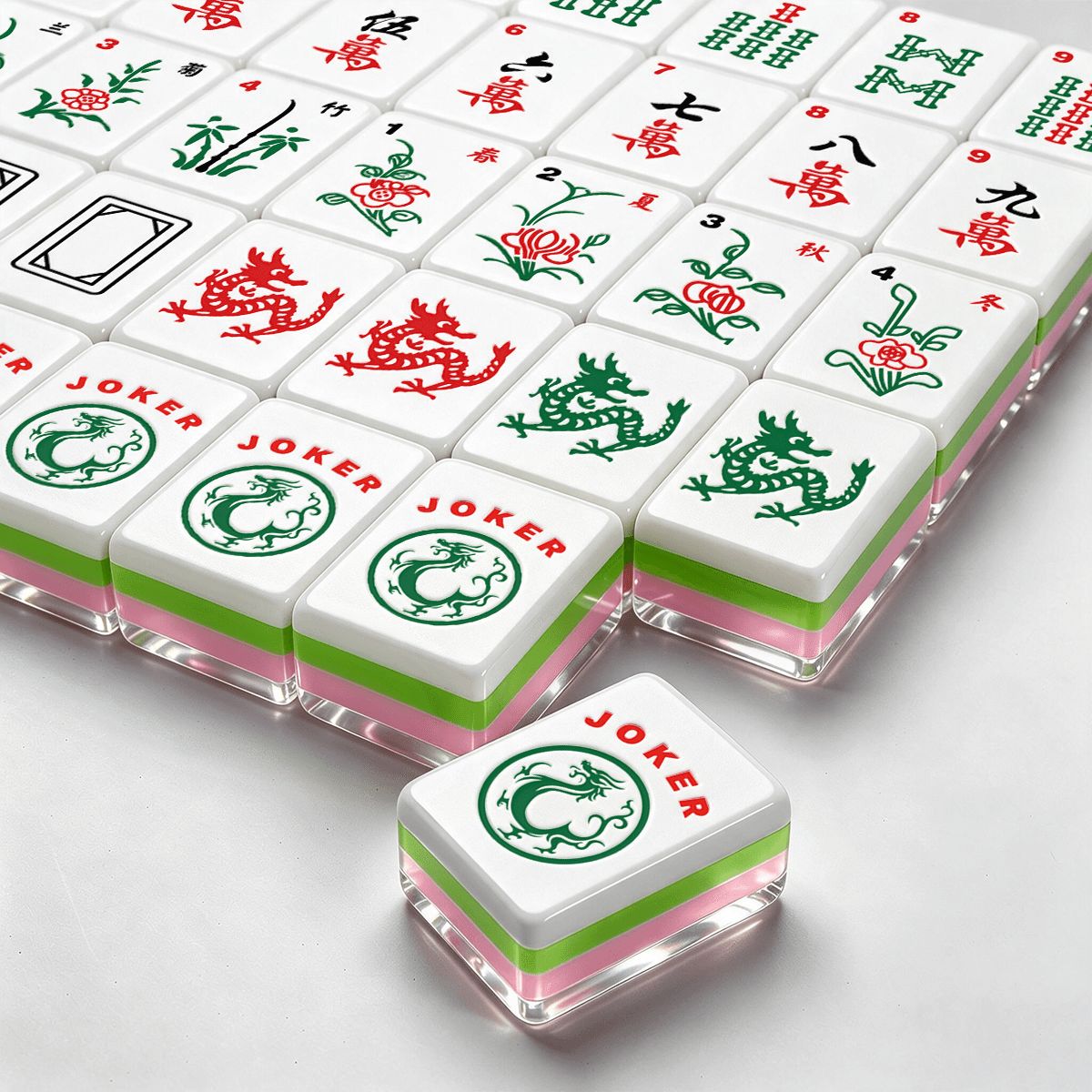 Christmas Nutcracker Holiday ENGRAVED 4 Layer American Mahjong Tiles Set With Carry Case - Splash Of Mahj And Color Co.