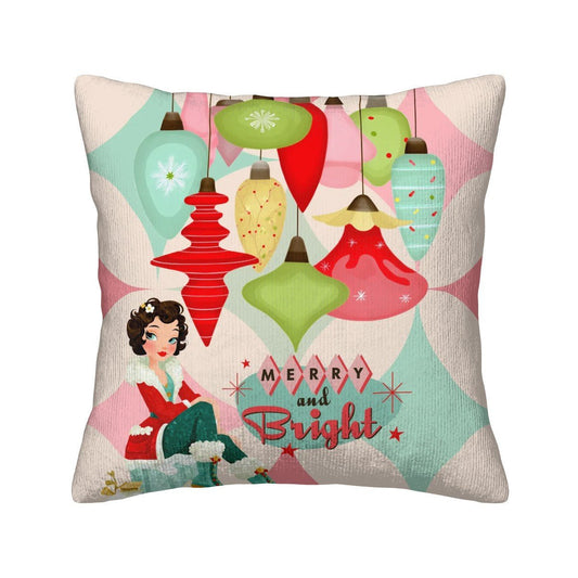 Merry And Bright Modernist Corduroy Throw Pillow Covers with Core - Splash Of Mahj And Color Co.