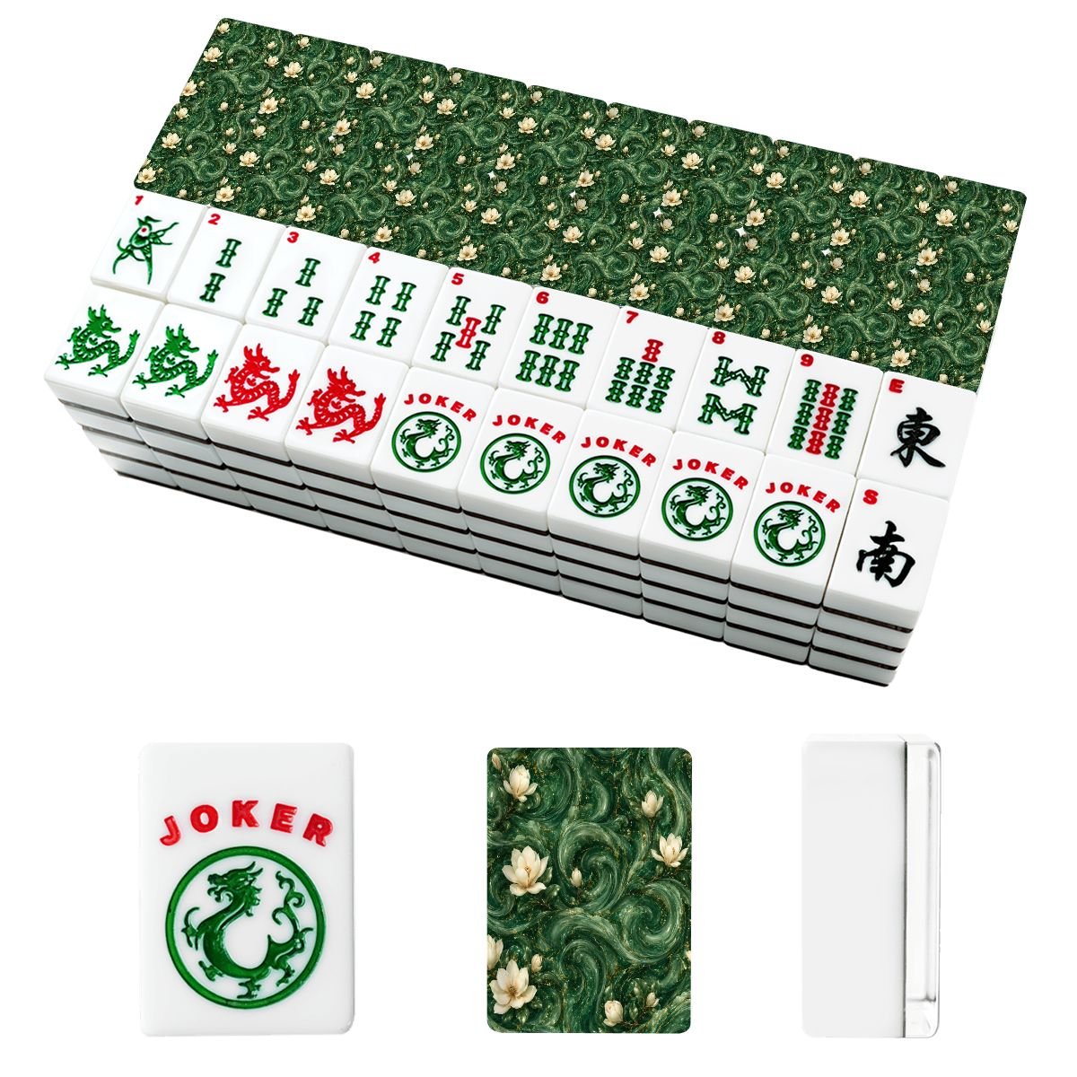 Jade Magnolia DreamsAmerican Mahjong Tiles And Carry Case - Splash Of Mahj And Color Co.