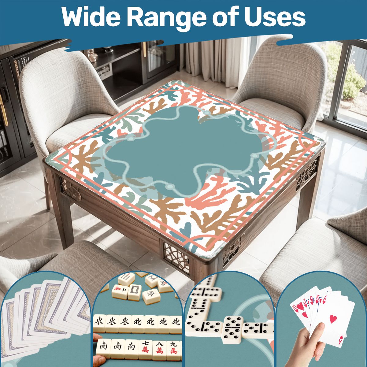 Coral Reef Mahjong Mat - Splash Of Mahj And Color Co.