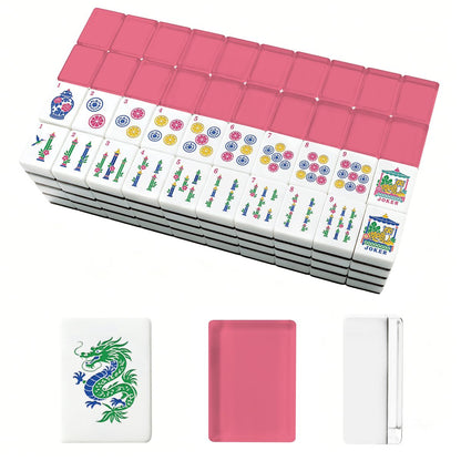 Bubblegum Pink Chinoiserie Pastel Mahjong Tiles With Carry Case