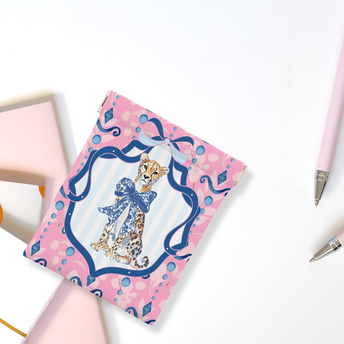 Charleston Cheetah Mahjong Dice Leather Coin Purse - Splash of Color Co.