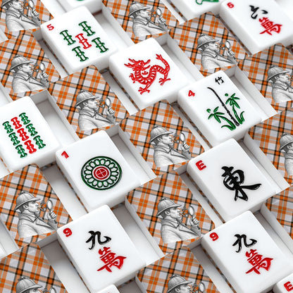 Sherlock Holmes Tweed Plaid American Mahjong Tiles And Carry Case - Splash Of Mahj And Color Co.