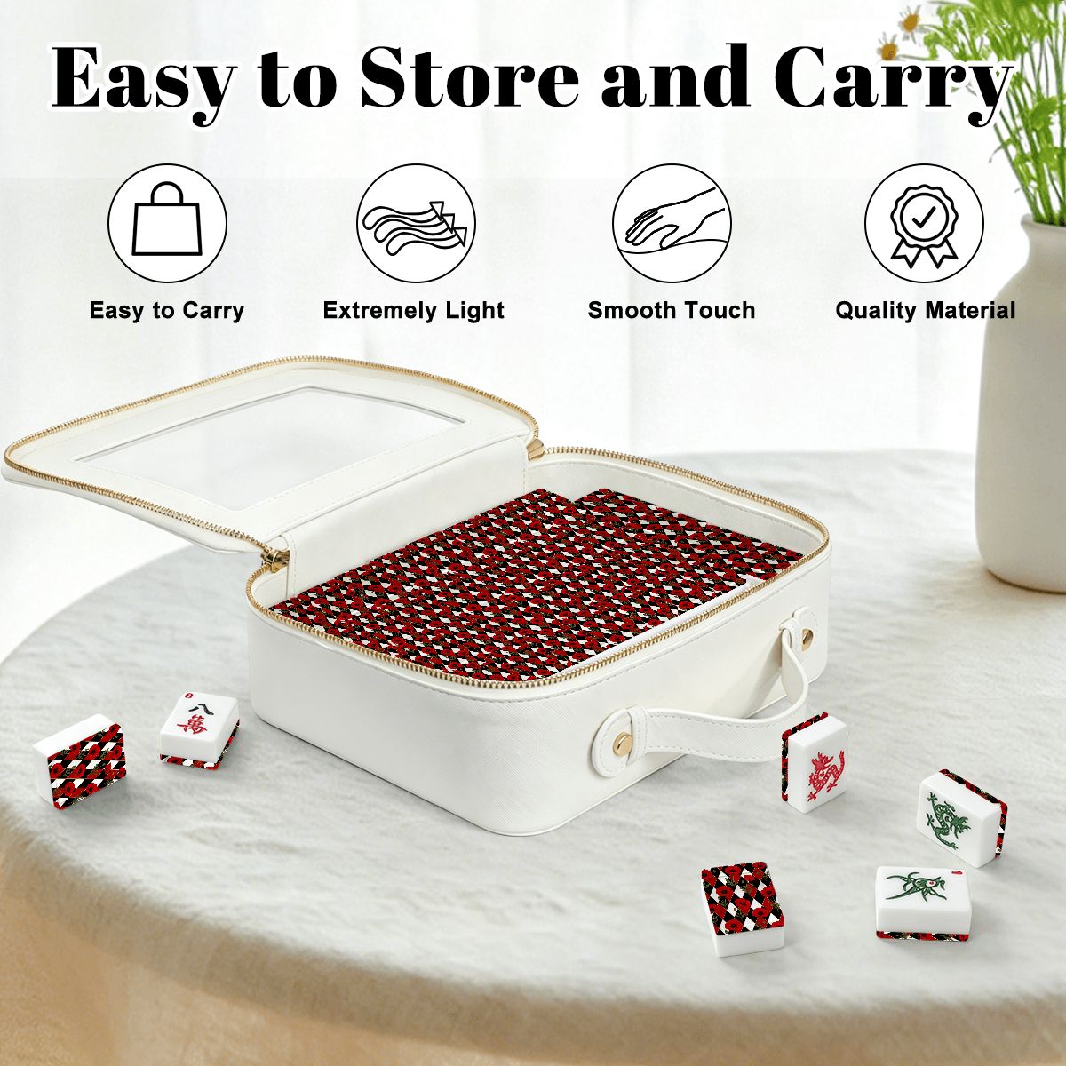 Harlequin Romance Red Poppy Play American Mahjong Tiles And Carry Case - Splash Of Mahj And Color Co.