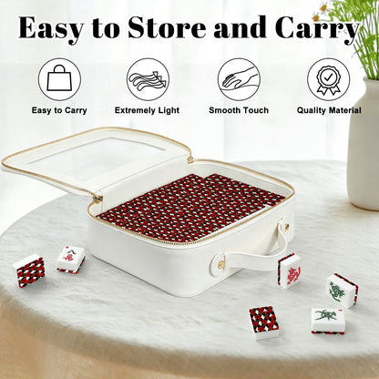Harlequin Romance Red Poppy Play American Mahjong Tiles And Carry Case - Splash Of Mahj And Color Co.