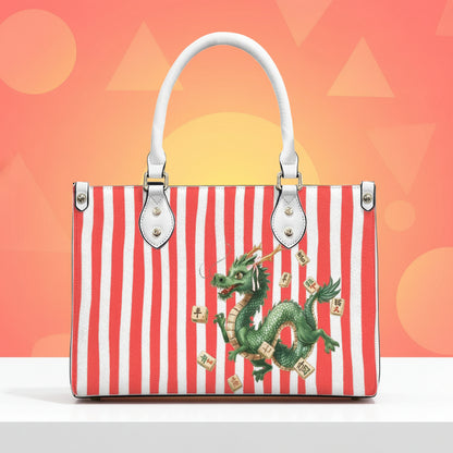 Summer Dragon Preppy Coral Striped Handbag/Shoulderbag