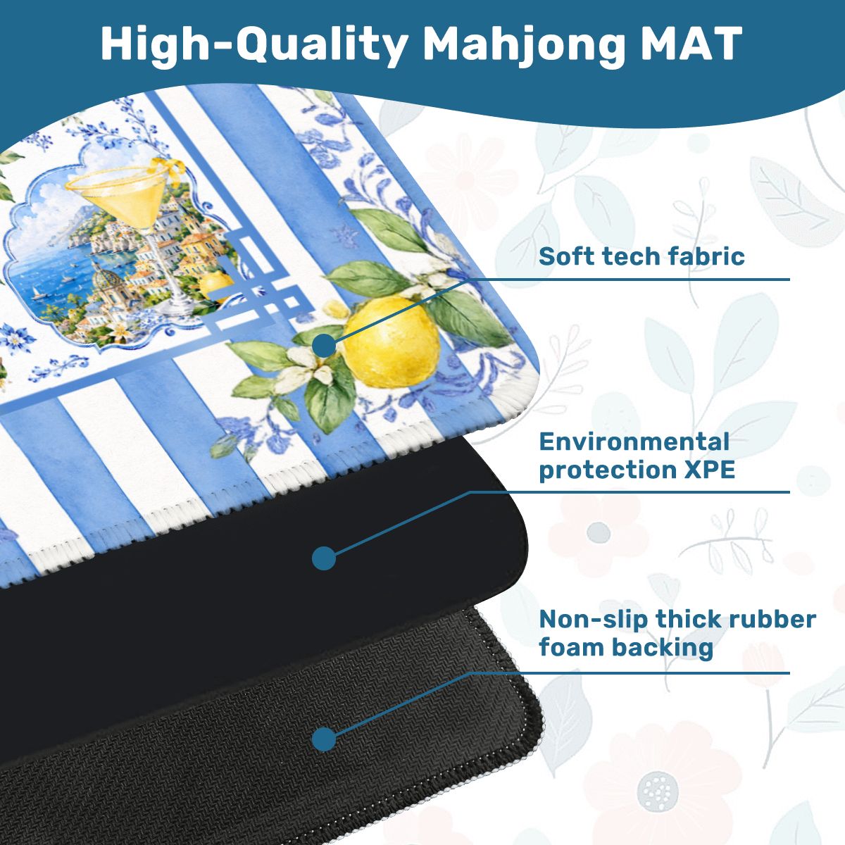 Lemondrops On The Amalfi Mahjong Mat - Splash Of Mahj And Color Co.