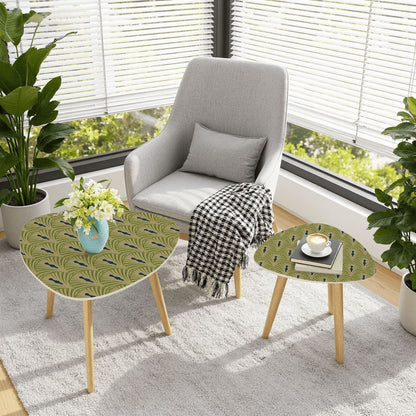 Art Deco Modern Nesting Tables, Army Green Navy Blue Designed - Splash of Color Co.