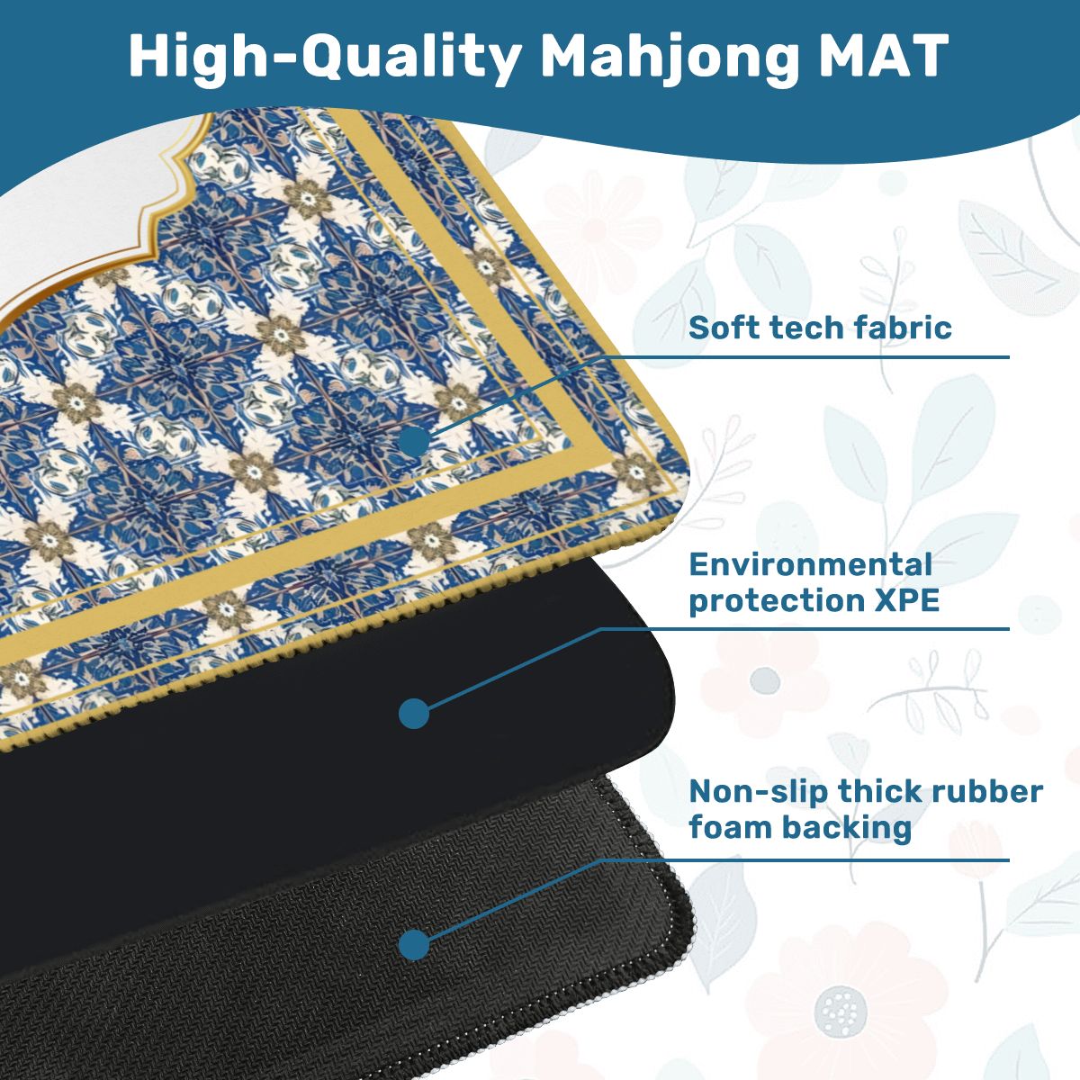 Chai Royale Jewish Designed Lucky Number 18 Mahjong Mat - Splash of Color Co.