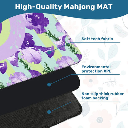 Lavender Luck Iris Flowers Mahjong Mat - Splash Of Mahj And Color Co.