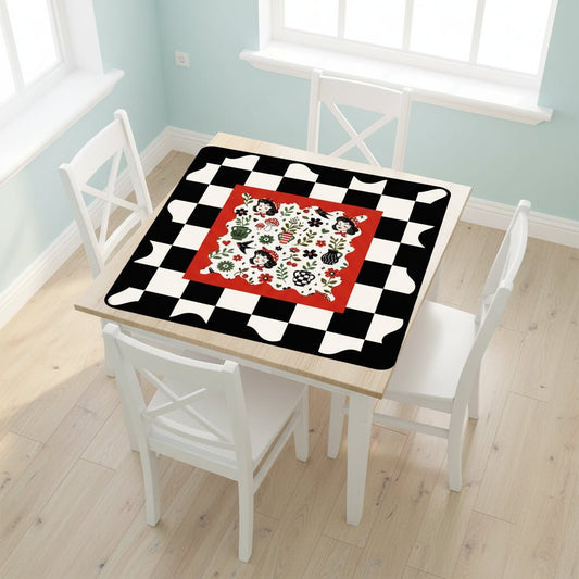 Mackenzies Garden Black Green Red Mahjong Mat - Splash of Color Co.