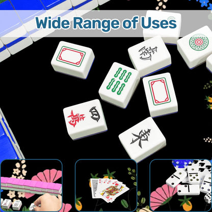 Boho Wildflower Black Round Mahjong Mat