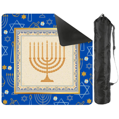 Hanukkah Mahjong Mat With Menorah And Dreidels - Splash of Color Co.