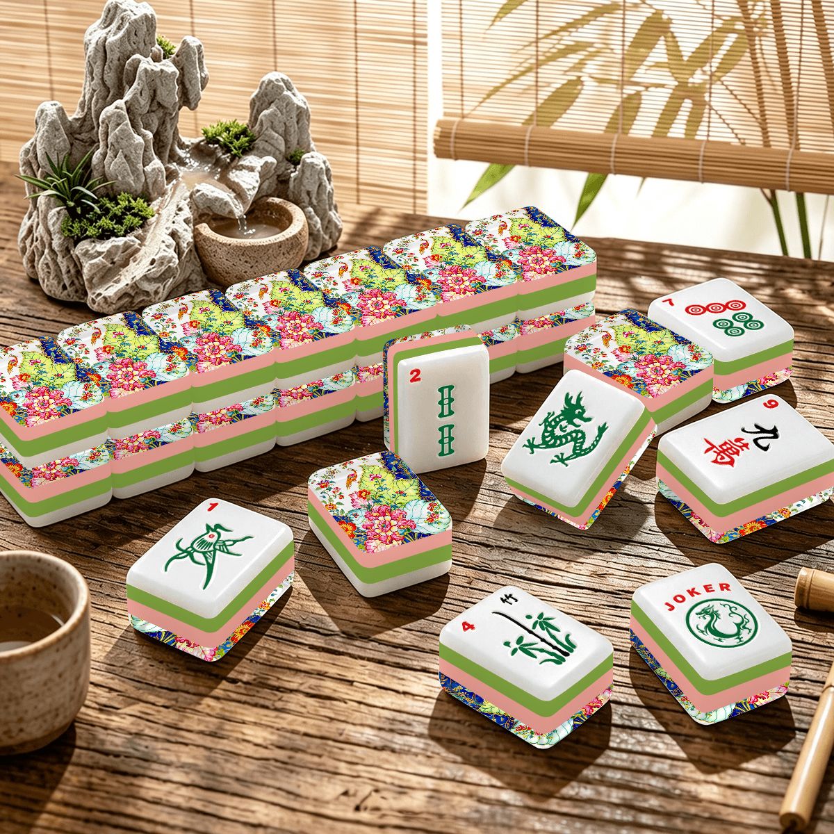 Tobacco Leaf 4 Layer American Mahjong Tiles Set And Carry Case - Splash Of Mahj And Color Co.