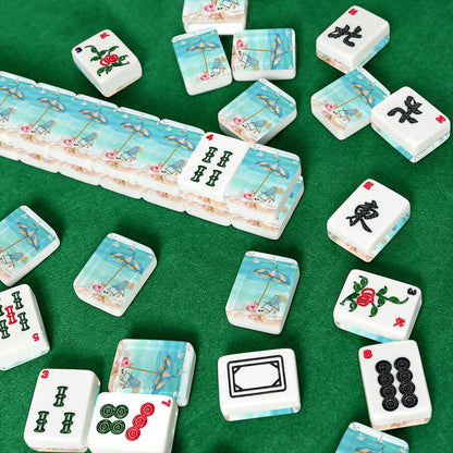 Old World Florida Nostalgic Beach American Mahjong Tiles And Carry Case - Splash of Color Co.