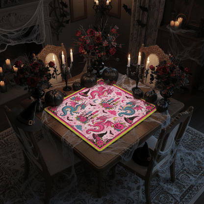 Harlequin Halloween Dragon Mahjong Mat - Splash Of Mahj And Color Co.