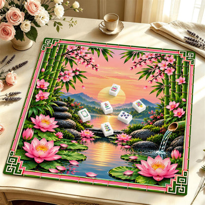 Peace And Tranquility Mahjong Mat Sleek Surface - Splash Of Mahj And Color Co.