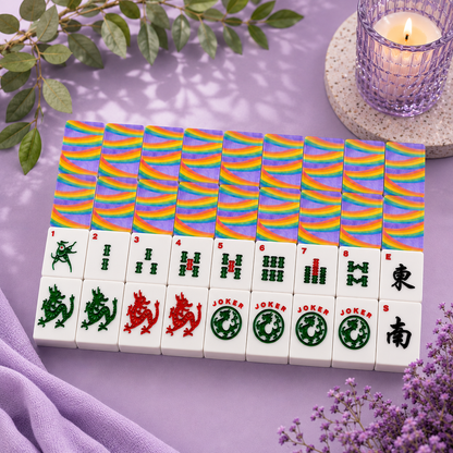 LGBTQ Rainbow American Mahjong Tiles And Carry Case - Splash Of Mahj And Color Co.