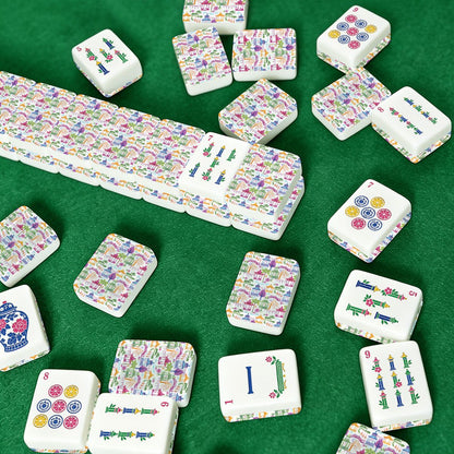 Asian Pagoda Chinoiserie Pretty Pastel American Mahjong Tiles And Carry Case