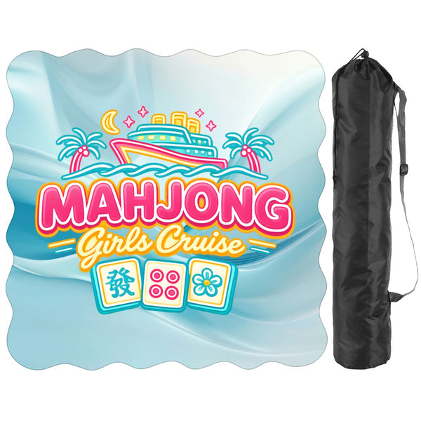 Mahjong Girls Cruise, Scalloped Mahjong Mat - Splash of Color Co.