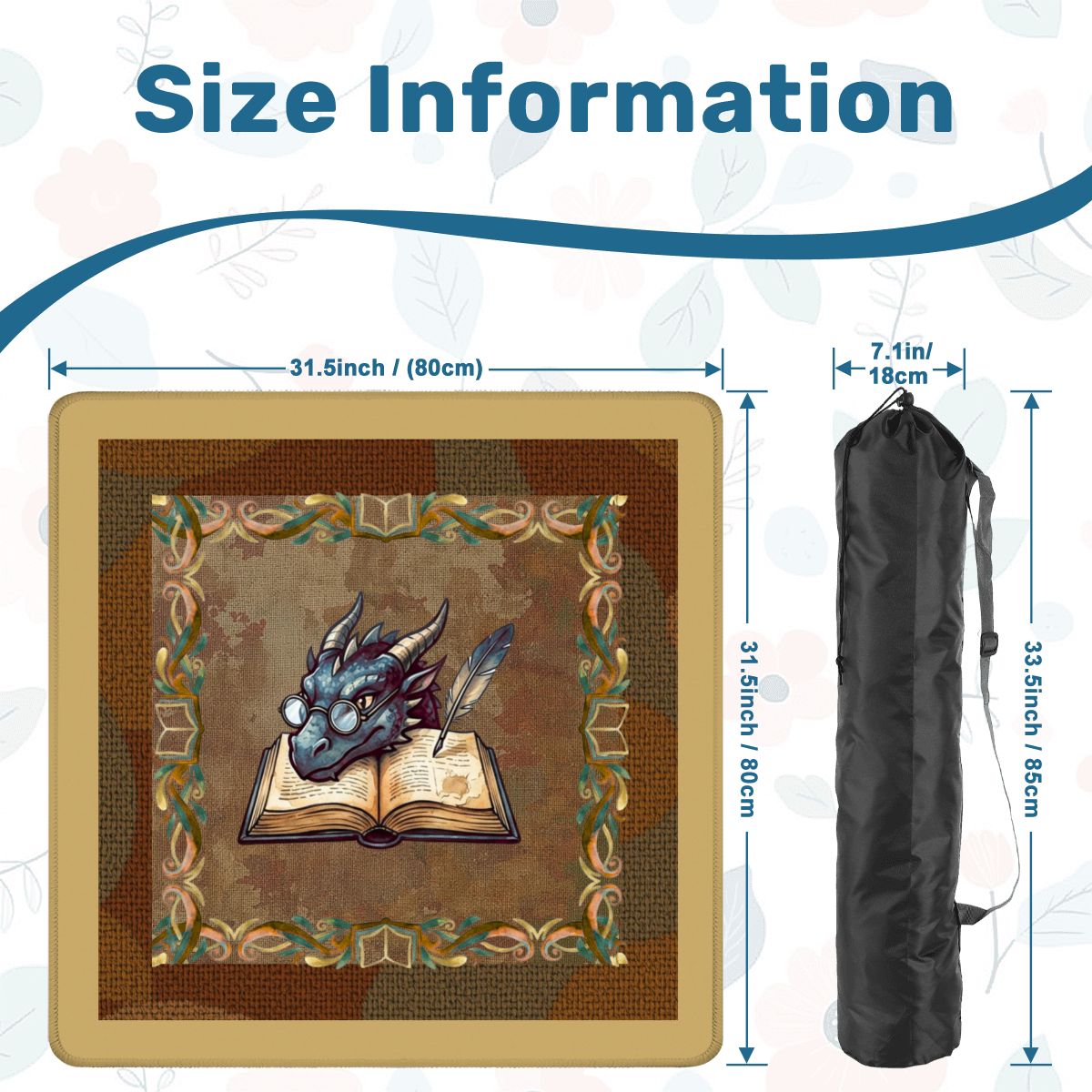 Dragon Of All Tales Faux Needlepoint Mahjong Mat - Splash of Color Co.