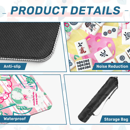 Pickleball By Day, Mahj By Night, Whimsical Fun Mahjong Mat - Splash of Color Co.