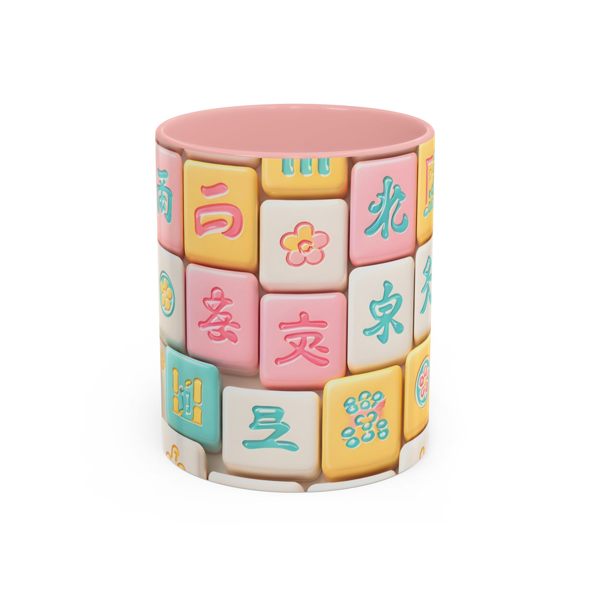 Pastel Mahjong Tile Pattern Mug | Accent Coffee Mug - Splash of Color Co.