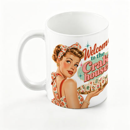 Funny Mahjong Mug, Welcome To The Crak House Modcentric Large Colorful Mug (15oz)