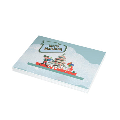 Festive Merry Mahjong Postcard Christmas Card Bundle | Holiday Greetings for Players | Fun Gift for Friends & Family, Mahjong Enthusiasts, Christmas