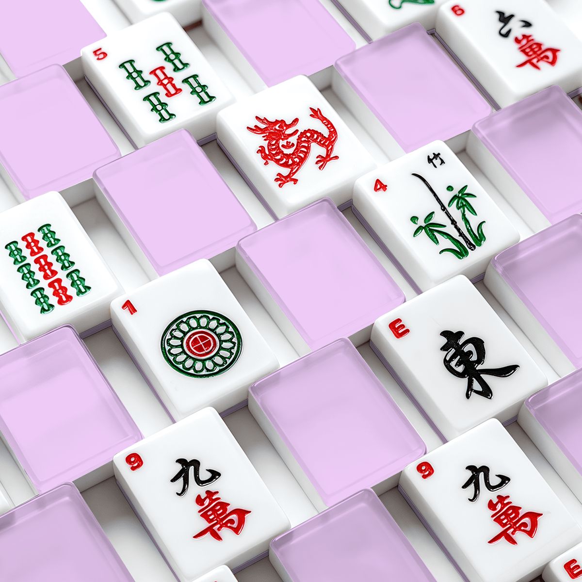 Lilac Mist American Mahjong Tiles And Carry Case