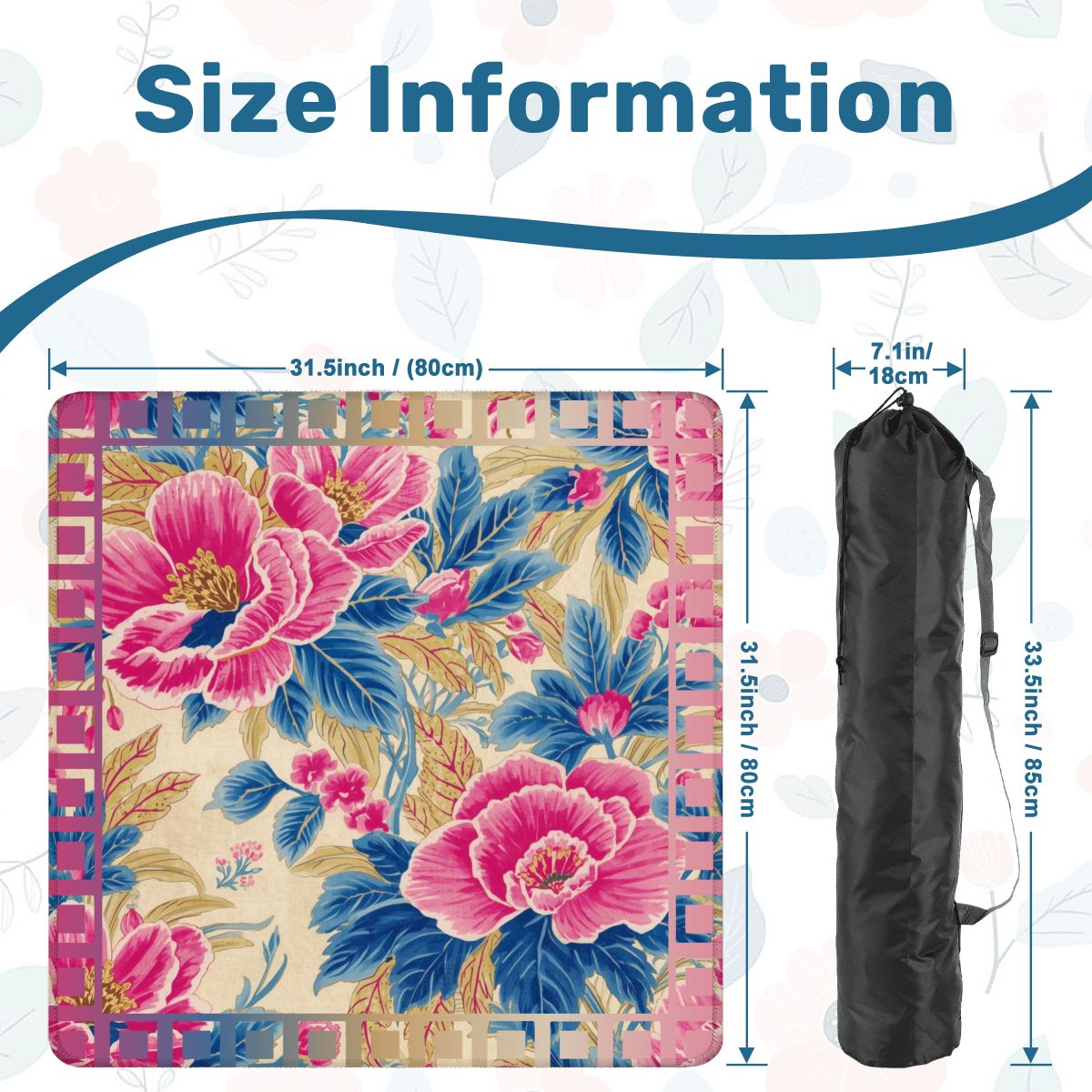 The Secret Garden Floral Pink, Blue Mahjong Mat - Splash of Color Co.