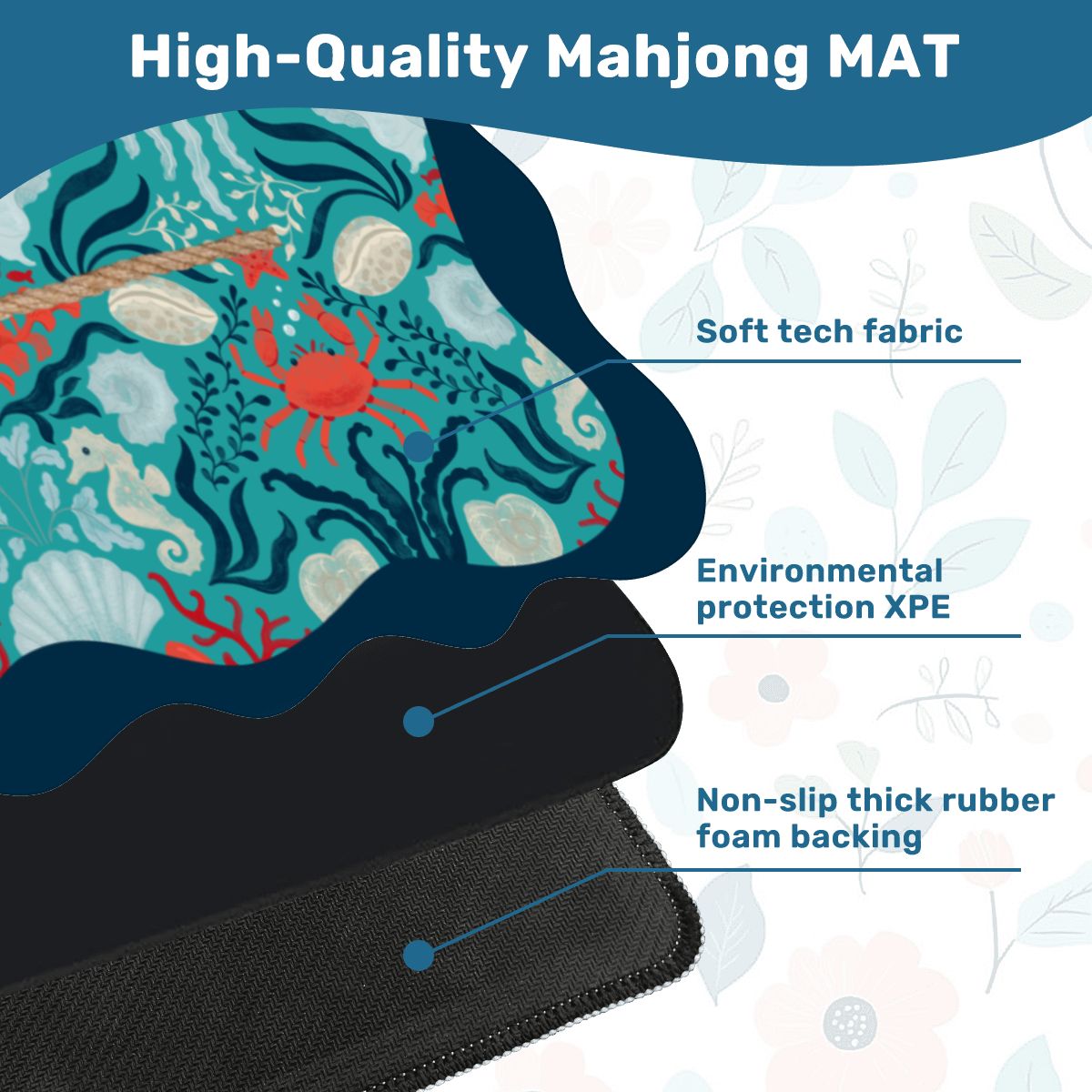 New England Nautical Scalloped Mahjong Mat