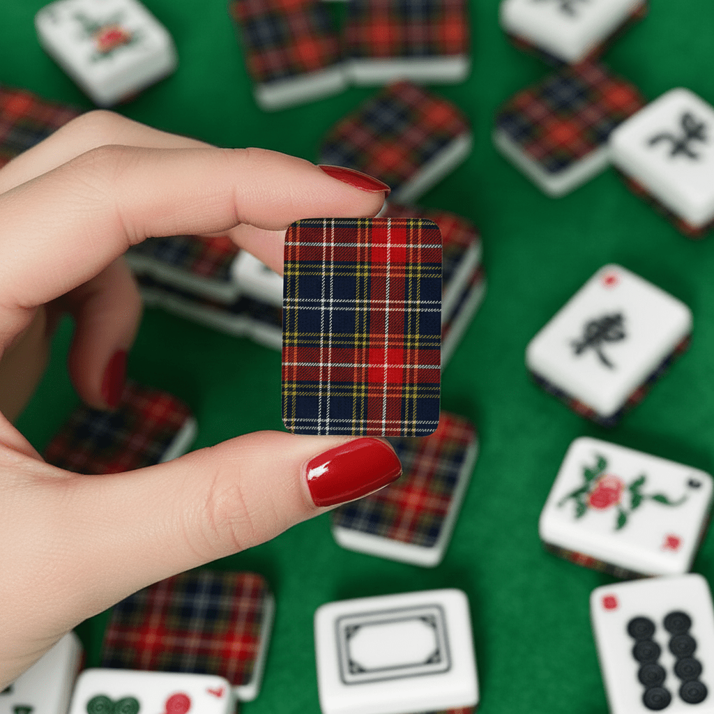 Tartan Plaid Traditional American Mahjong Tiles And Carry Case - Splash Of Mahj And Color Co.